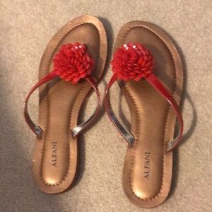 Alfani flower flip flops